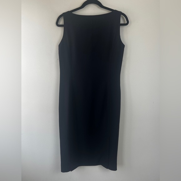 NWOT Jaeger Black Sleeveless Quiet Luxury Knee Length Career Sheath Dress US8 - Picture 7 of 13